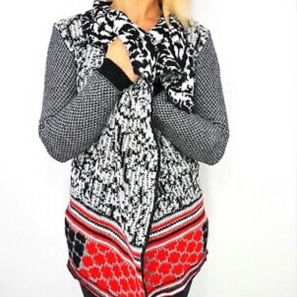 DESIGUAL by Christian Lacroix 46J2L12 Open Front Wrap Sweater Cardigan - Picture 4 of 15